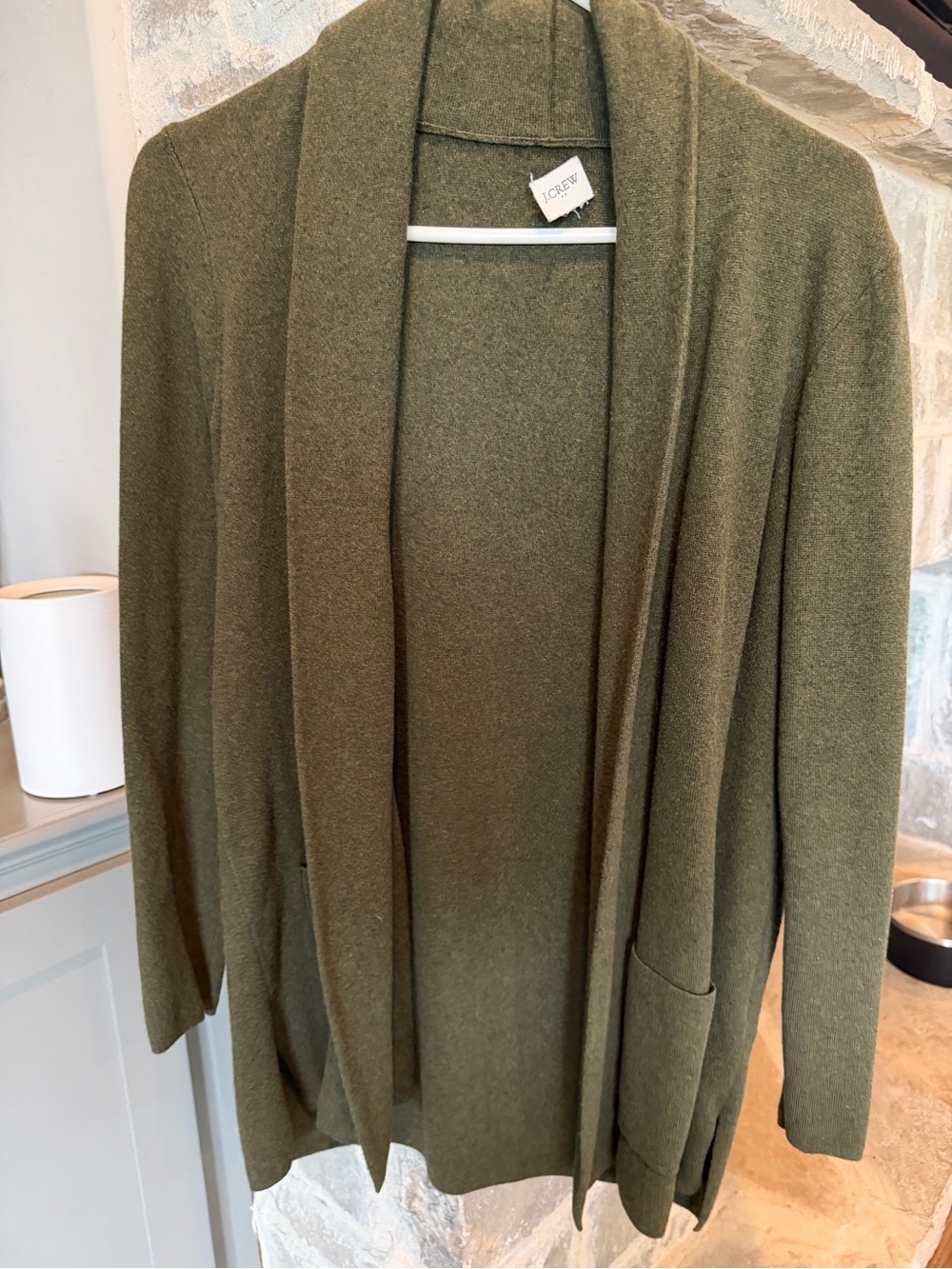 J. Crew Factory Olive Green Open-Front Women's Cardigan